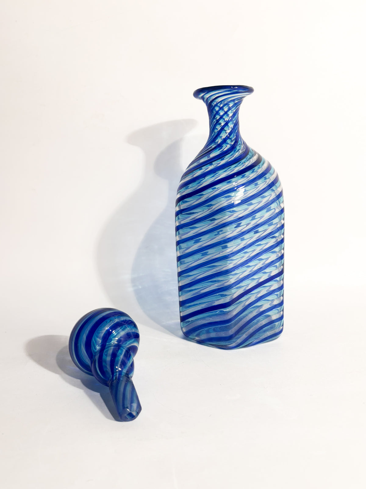 Murano Glass Bottle with 1970s Spiral Cane Work
