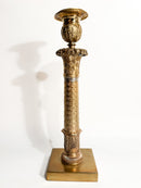 Candeliere in Bronzo Dorato Lavorato in Rilievo XX Secolo