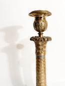 Candeliere in Bronzo Dorato Lavorato in Rilievo XX Secolo