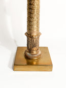 Candeliere in Bronzo Dorato Lavorato in Rilievo XX Secolo