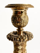 Candeliere in Bronzo Dorato Lavorato in Rilievo XX Secolo