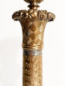 Candeliere in Bronzo Dorato Lavorato in Rilievo XX Secolo