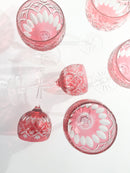Set of 6 Red Bohemian Crystal Glasses from the 1960s