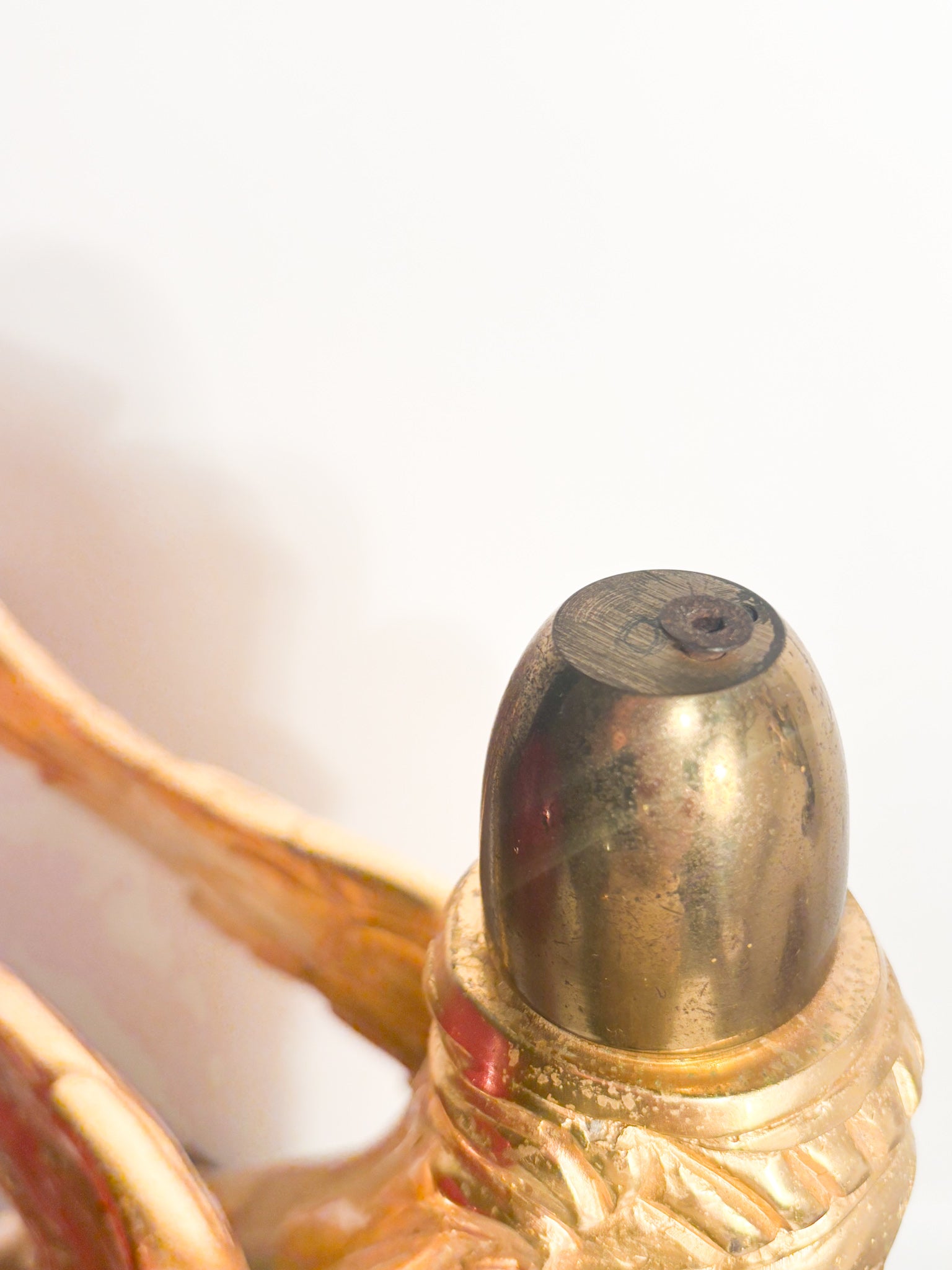 Sphinx Sculpture in Gilded Bronze Resting on Marble Base 20th Century