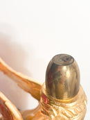 Scultura di Sfinge in Bronzo Dorato Appoggiata su Base in Marmo XX Secolo