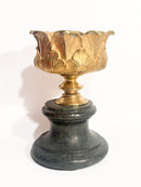 Candeliere in Bronzo Dorato con Base in Marmo Impero XIX Secolo