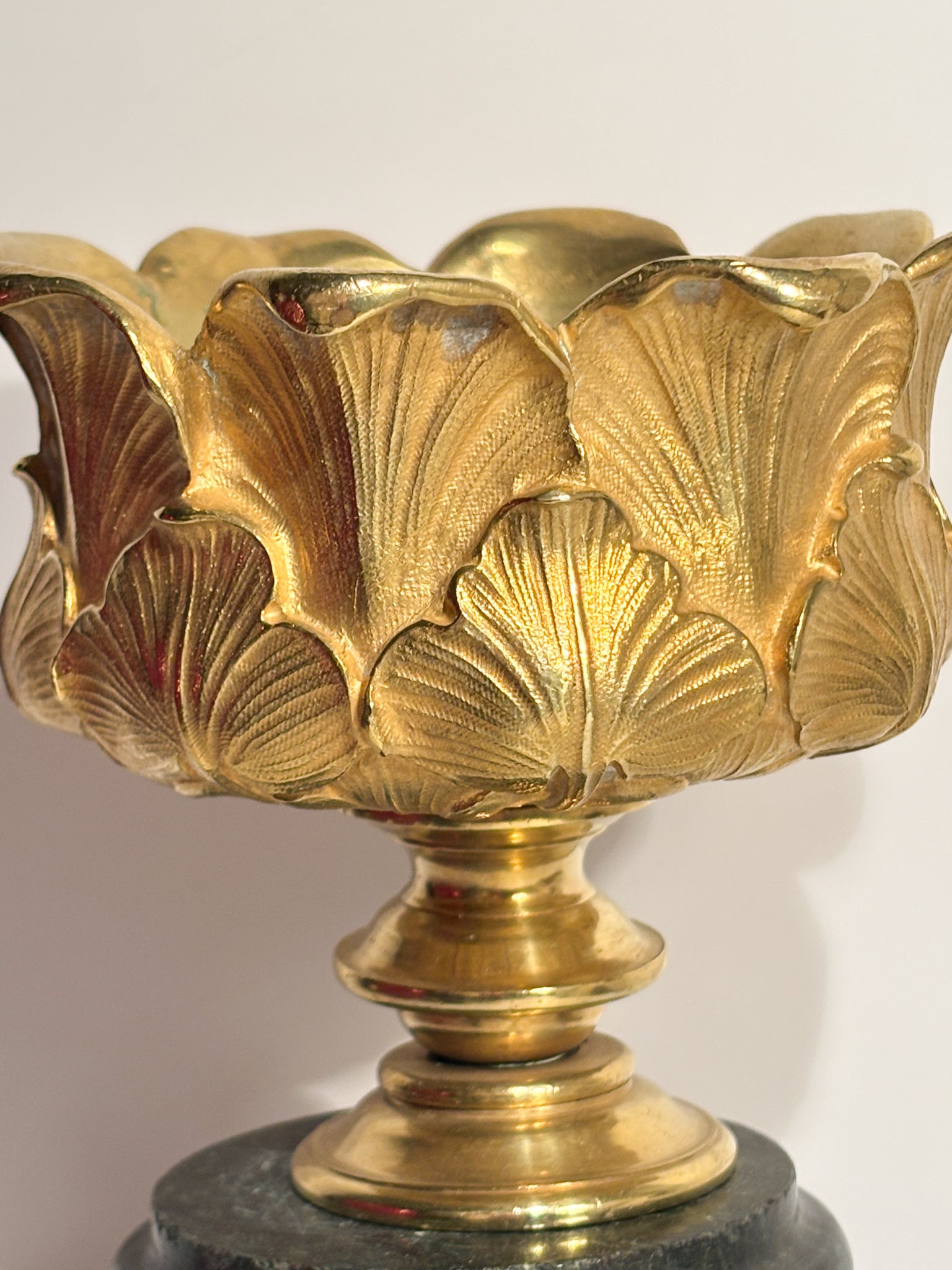 Gilded Bronze Candlestick with Empire Marble Base 19th Century