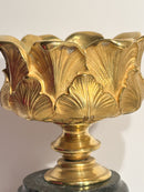 Candeliere in Bronzo Dorato con Base in Marmo Impero XIX Secolo