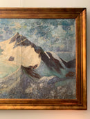 Dipinto Olio su Tela di Paesaggio di Montagna Attribuito a Paolo Punzo Anni 50