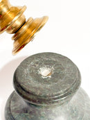 Candeliere in Bronzo Dorato con Base in Marmo Impero XIX Secolo