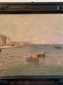 Dipinto Olio su Tavola di una Marina di Federico Morello Anni 20