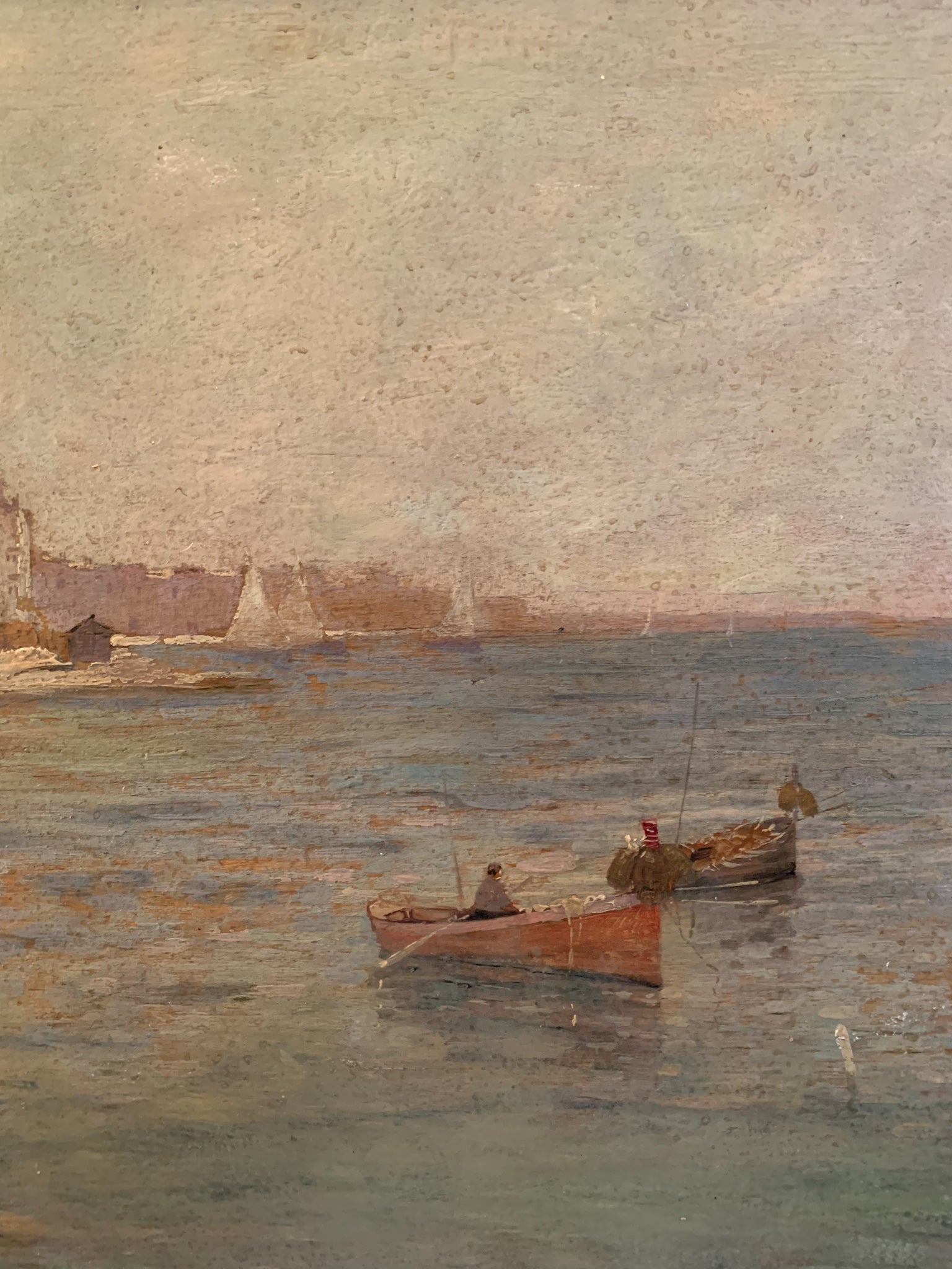 Oil on Panel Painting of a Navy by Federico Morello, 1920s