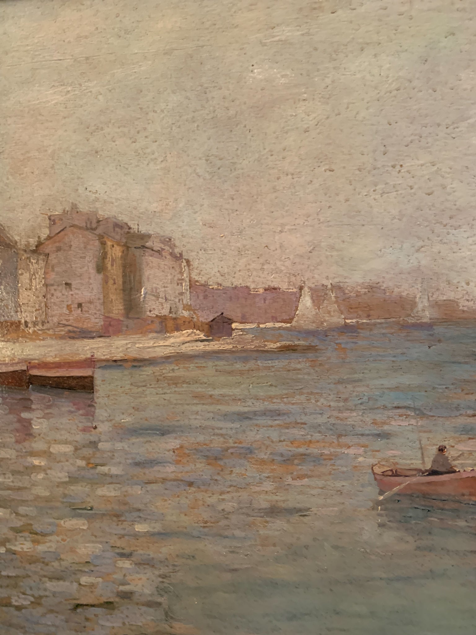 Oil on Panel Painting of a Navy by Federico Morello, 1920s