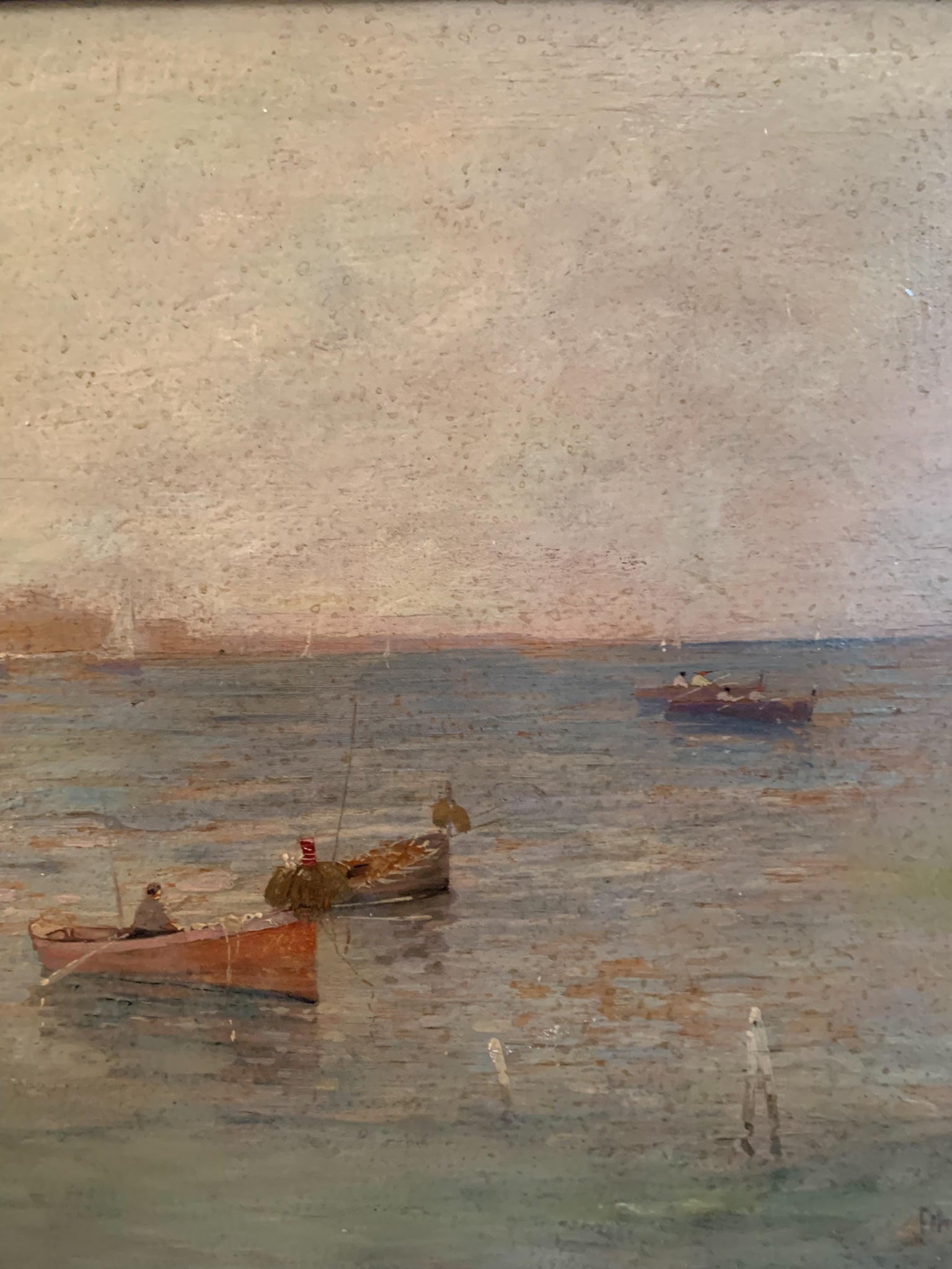 Oil on Panel Painting of a Navy by Federico Morello, 1920s