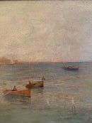 Dipinto Olio su Tavola di una Marina di Federico Morello Anni 20