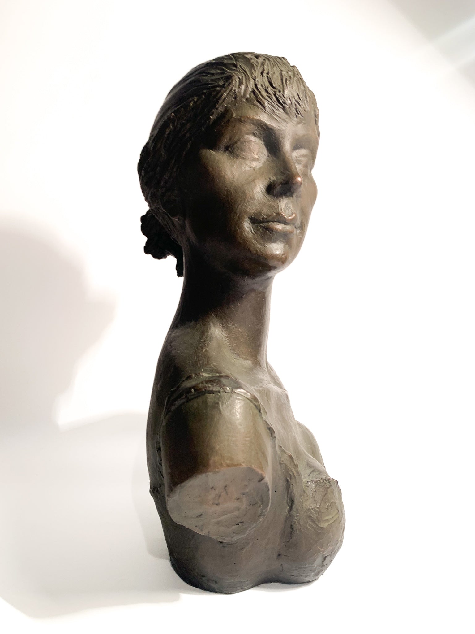 Bust of a Lady in Lost Wax Bronze Sculpture by Giuseppe Motti, 1950s