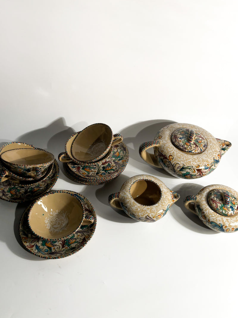 Set da 6 Tazze in Ceramica di Molaroni Pesaro Dipinte a Mano Anni 60