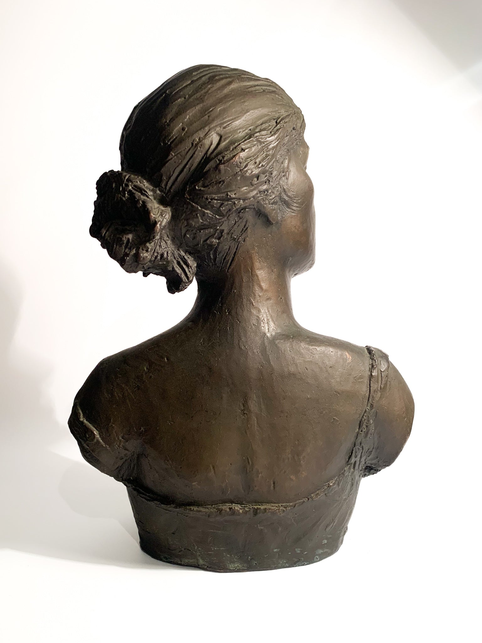 Bust of a Lady in Lost Wax Bronze Sculpture by Giuseppe Motti, 1950s
