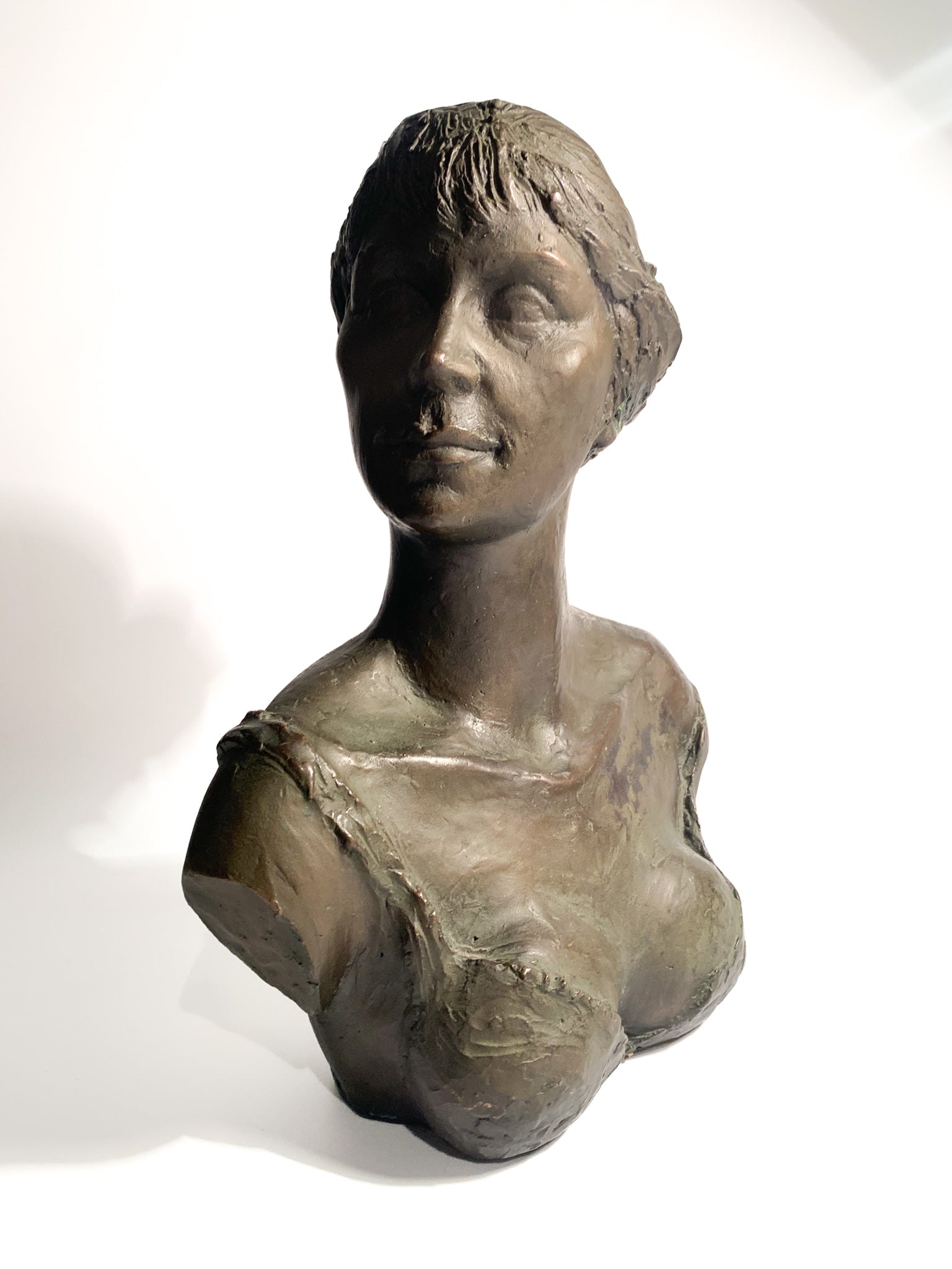 Bust of a Lady in Lost Wax Bronze Sculpture by Giuseppe Motti, 1950s