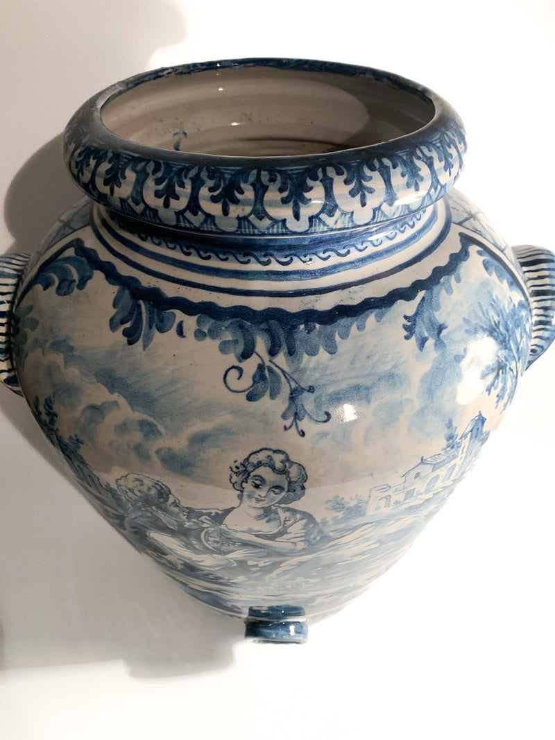 Large Hand-painted Savona Ceramic Vase from 1725