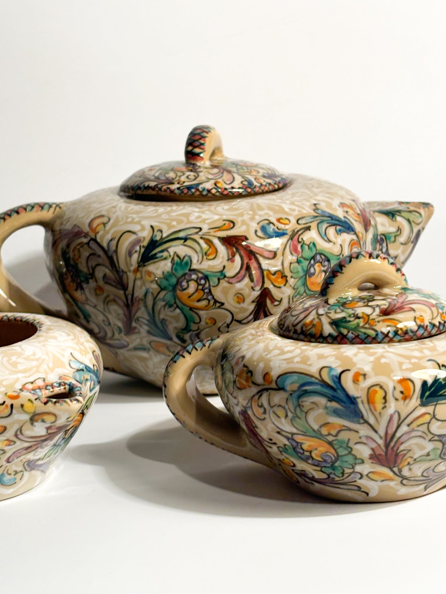 Set of 6 Ceramic Mugs by Molaroni Pesaro, Hand Painted from the 1960s