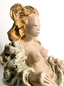 Sculpture of a Futurist Lady in 1930s Ceramic