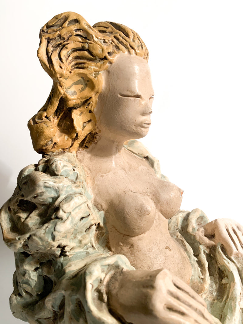 Scultura di Dama Futurista in Ceramica Anni 30