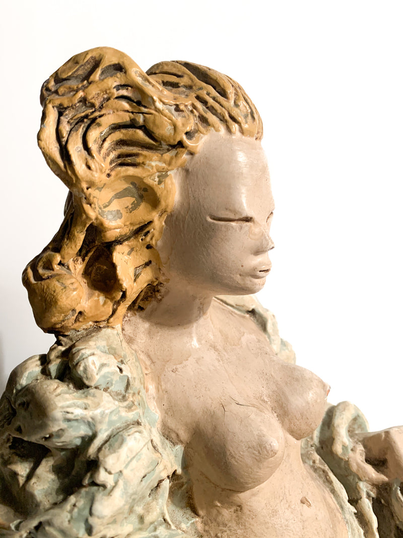 Scultura di Dama Futurista in Ceramica Anni 30