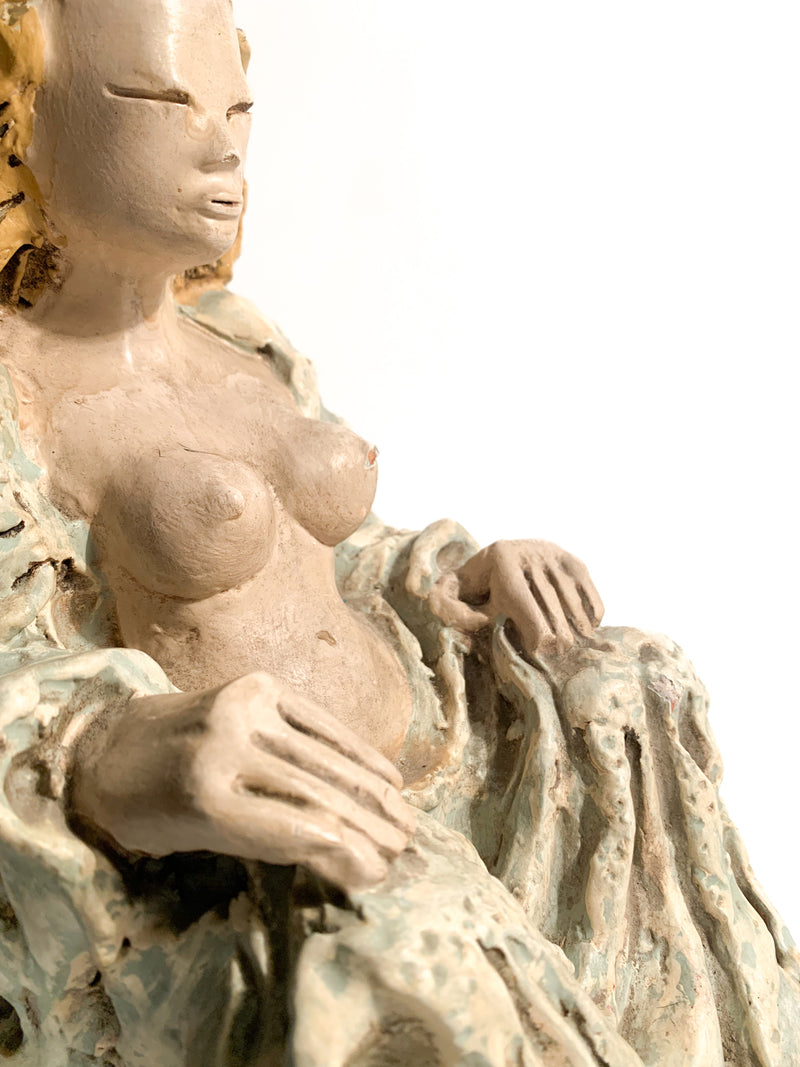 Sculpture of a Futurist Lady in 1930s Ceramic