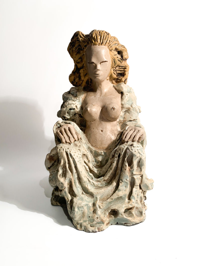 Sculpture of a Futurist Lady in 1930s Ceramic