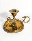 Single Candlestick with Dragon in Gilded Bronze Late 19th Century