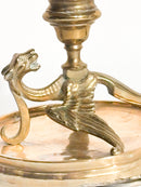 Single Candlestick with Dragon in Gilded Bronze Late 19th Century