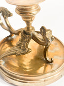 Single Candlestick with Dragon in Gilded Bronze Late 19th Century