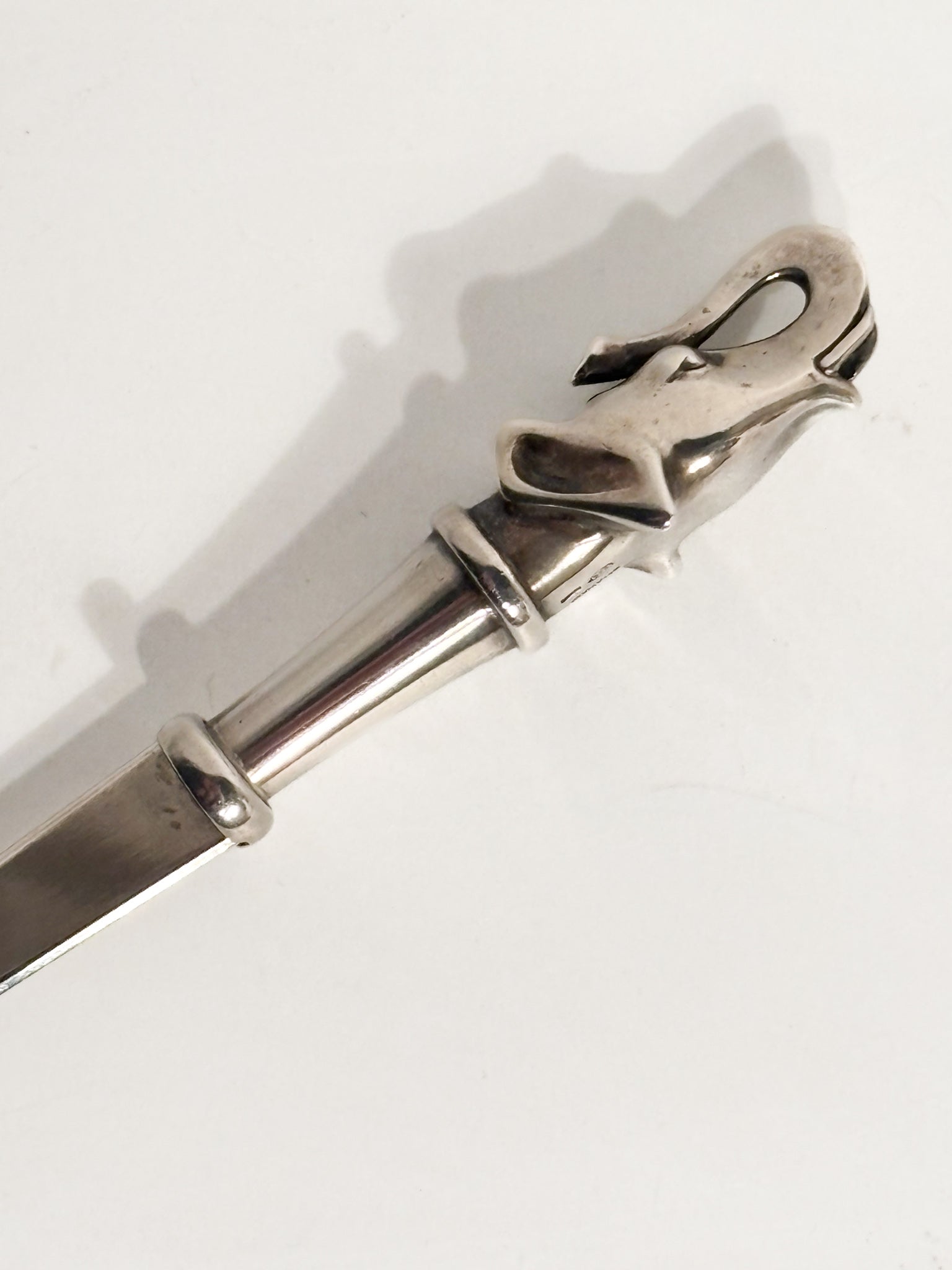 Ottaviani Silver Letter Opener with Elephant with Raised Trunk 1950s