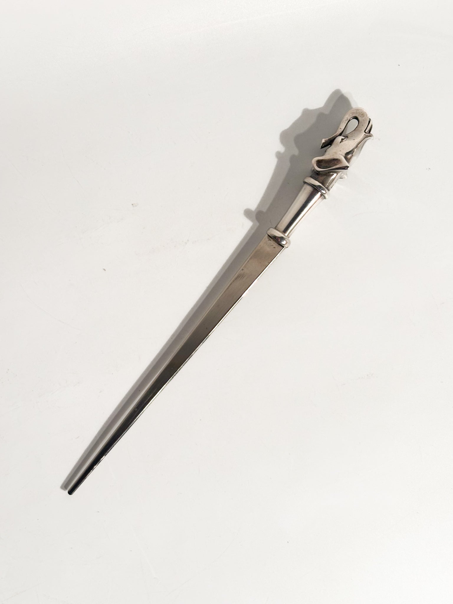 Ottaviani Silver Letter Opener with Elephant with Raised Trunk 1950s