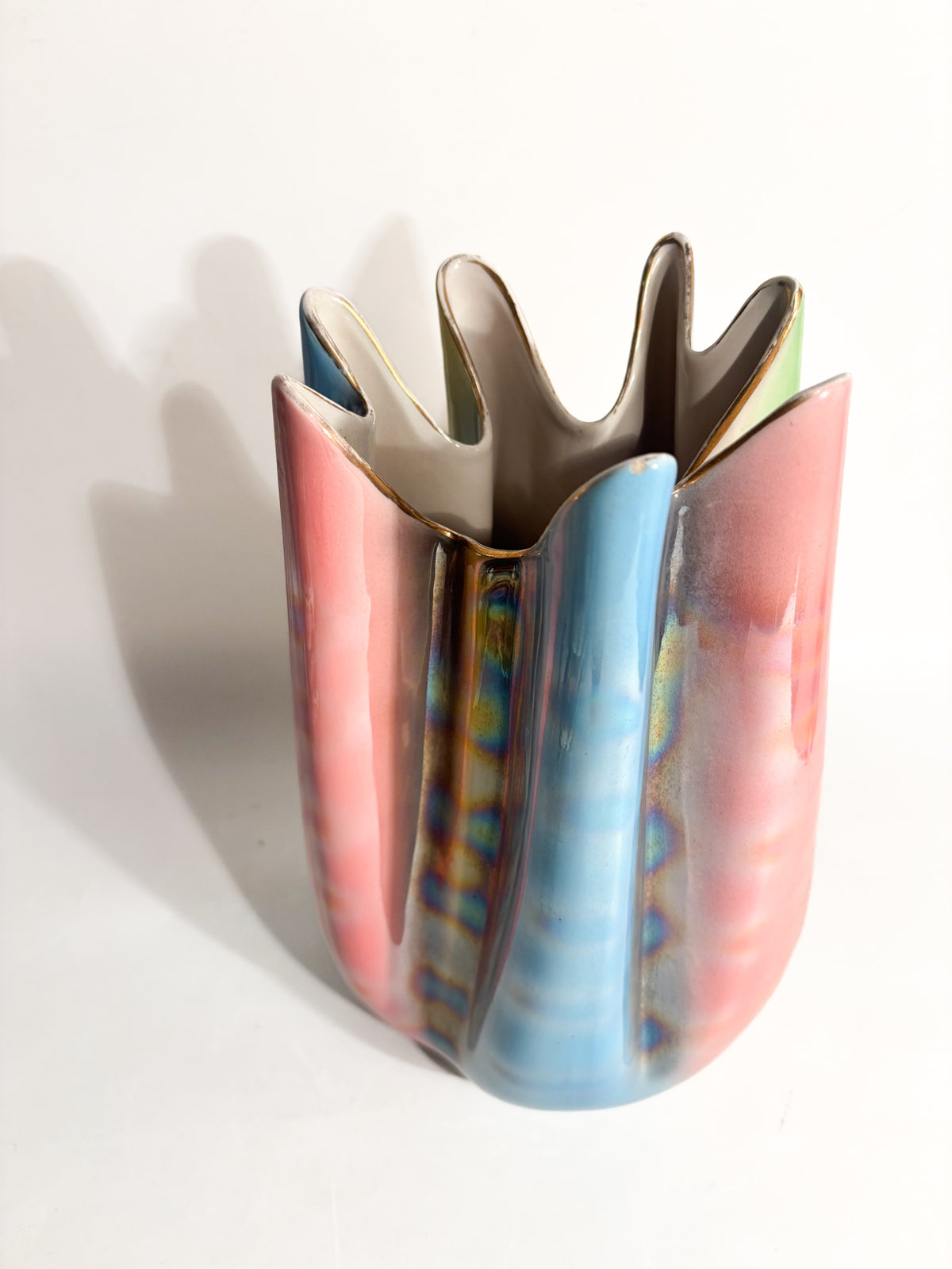 Ceramic Vase with Iridescent Finish by S.I.C.A.S., Sesto Fiorentino, 1950s