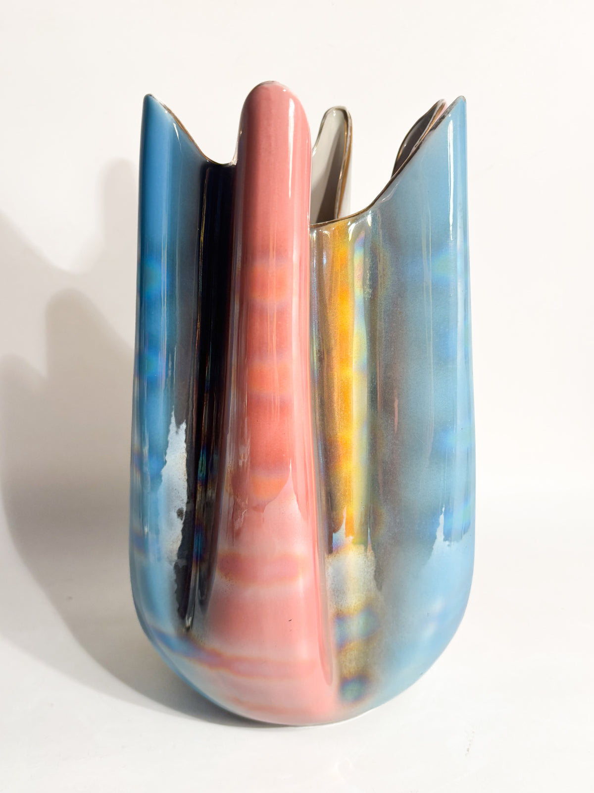 Ceramic Vase with Iridescent Finish by S.I.C.A.S., Sesto Fiorentino, 1950s