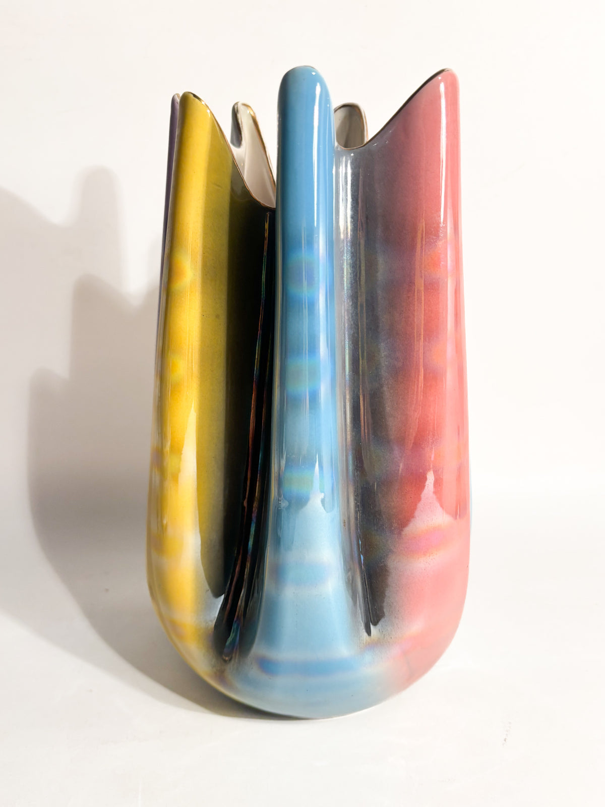 Ceramic Vase with Iridescent Finish by S.I.C.A.S., Sesto Fiorentino, 1950s