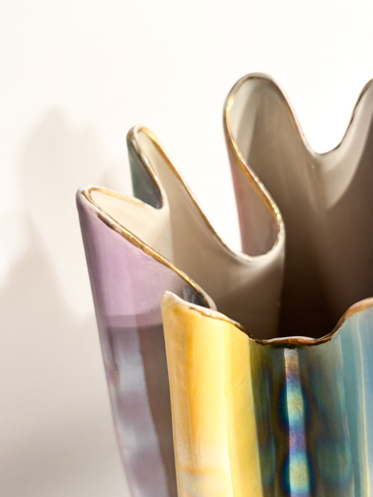 Ceramic Vase with Iridescent Finish by S.I.C.A.S., Sesto Fiorentino, 1950s