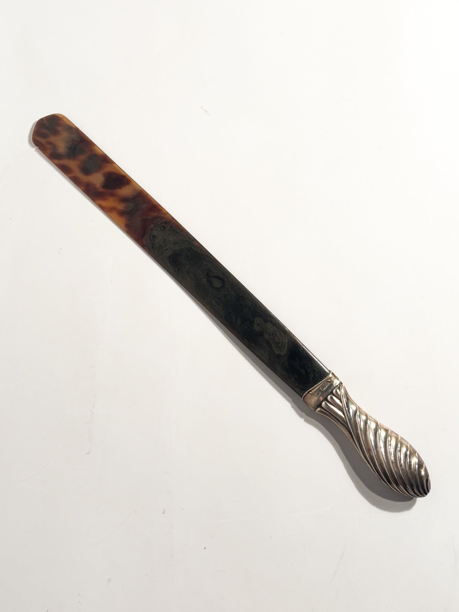 Letter opener in tortoiseshell and silver-plated metal 1920s