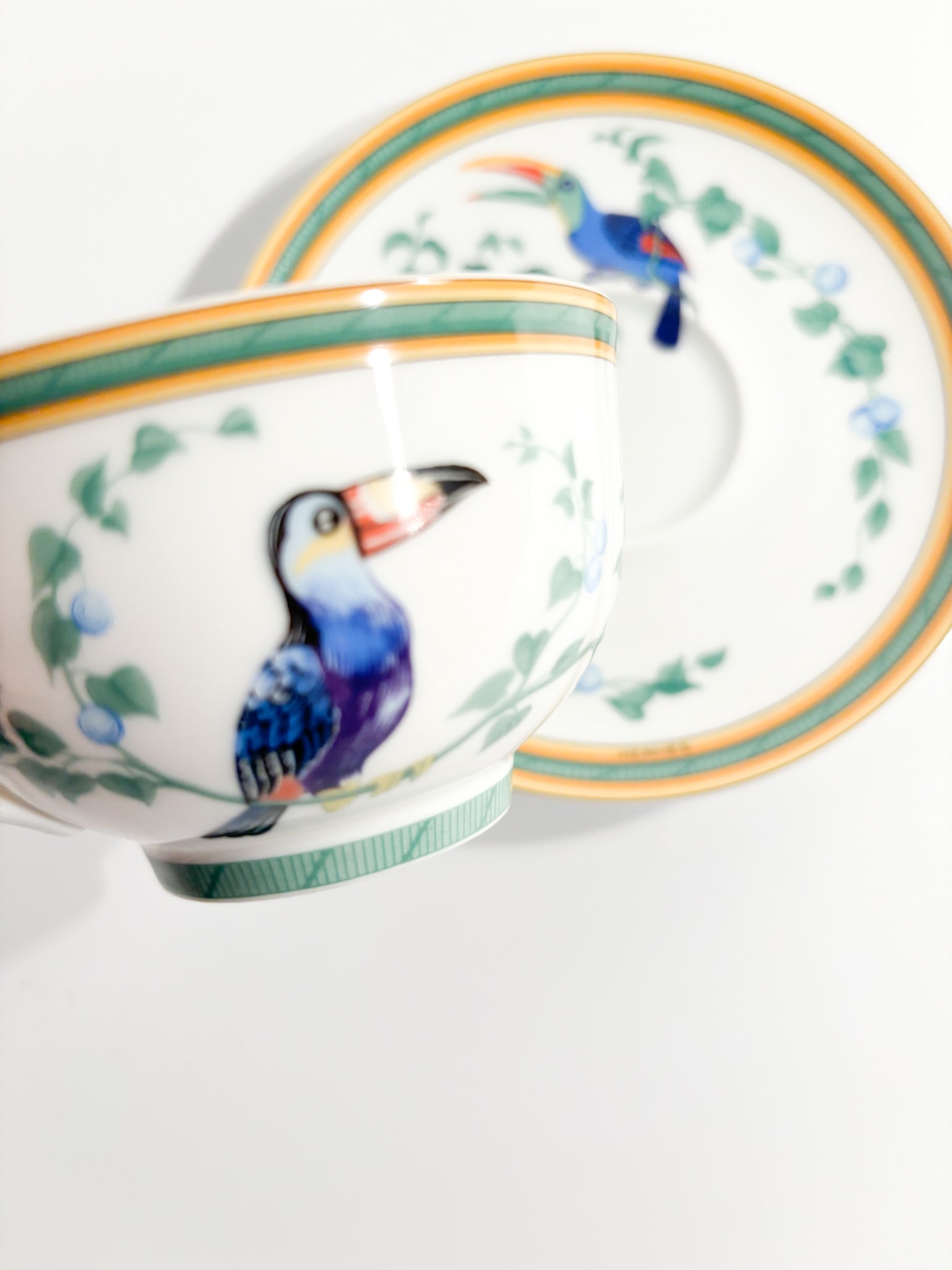 Hermès Toucan Demitasse Cup in Limoges Porcelain 1980s
