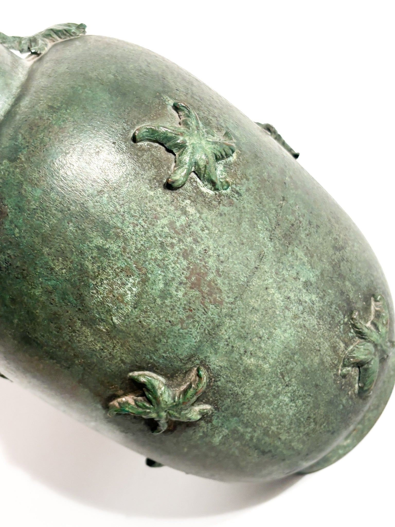 Vaso in Rame Verde Smaltato con Stelle Marine Anni 30