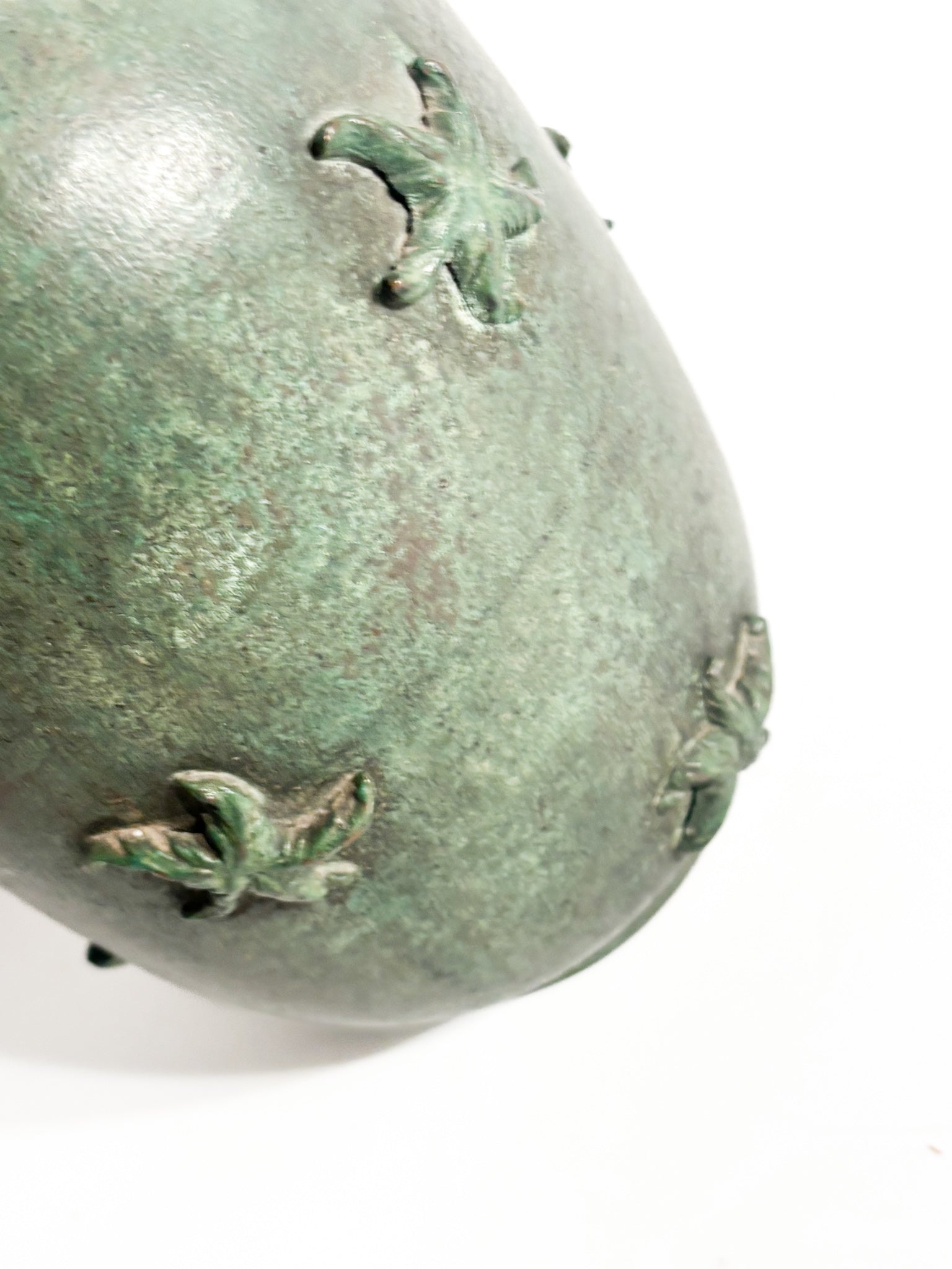 Vaso in Rame Verde Smaltato con Stelle Marine Anni 30
