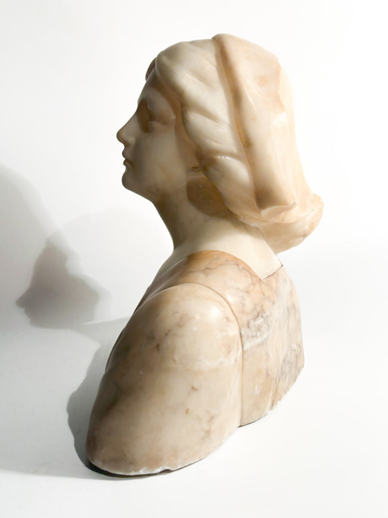 Alabaster Bust of Joan of Arc Attributed to Giuseppe Bessi Early Twentieth Century