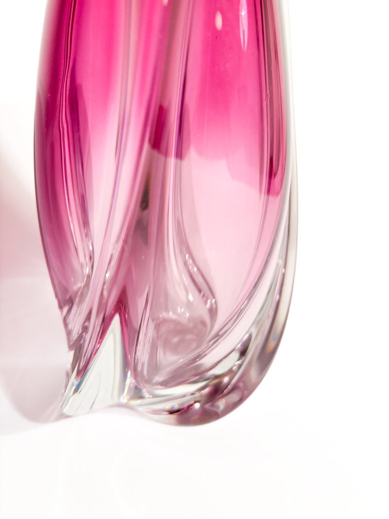 Sommerso Pink Murano Glass Vase from the 1970s