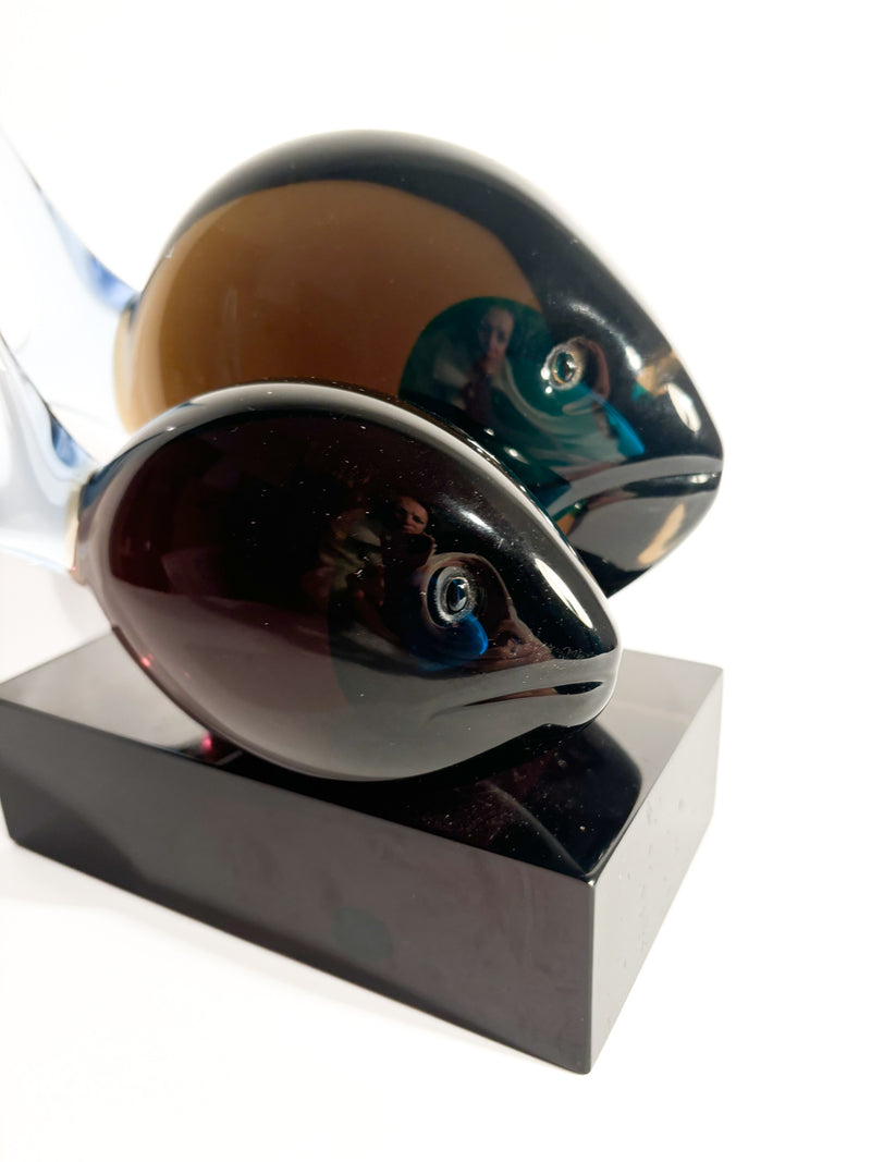 Sculpture of a Pair of Fish in Murano Glass by Archimede Seguso, 1970s