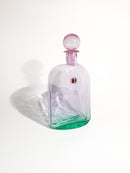 Bottiglia di Carlo Moretti in Vetro di Murano Rosa e Verde Anni 70