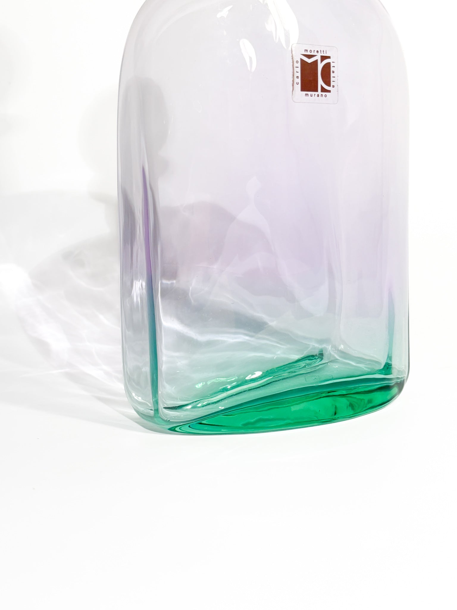 Bottle by Carlo Moretti in Pink and Green Murano Glass from the 1970s