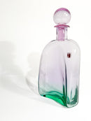 Bottiglia di Carlo Moretti in Vetro di Murano Rosa e Verde Anni 70