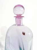 Bottiglia di Carlo Moretti in Vetro di Murano Rosa e Verde Anni 70